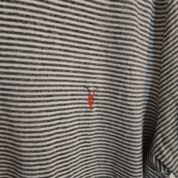 ALL SAINTS White & Gray Striped Cotton Blend Soft Short-sleeved T-shirt size XXL - Picture 4 of 6